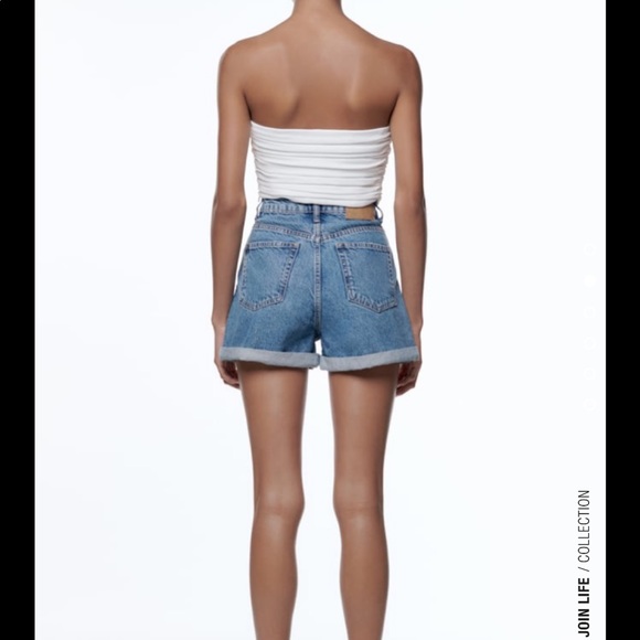 Zara Mom Fit Denim Shorts. Size 4. High-rise, Loose Fit. Medium wash. - Picture 6 of 7